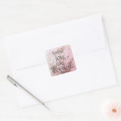 Spread Joy like Confetti roze Vierkante Sticker (Envelop)