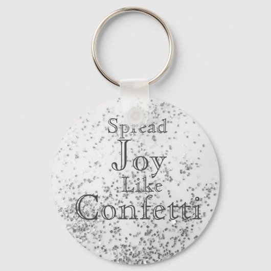 Spread Joy like Confetti White Sleutelhanger (Achterkant)