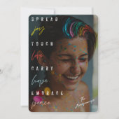Spread Joy Love Hope Peace Typography Moderne Phot Feestdagenkaart (Voorkant)
