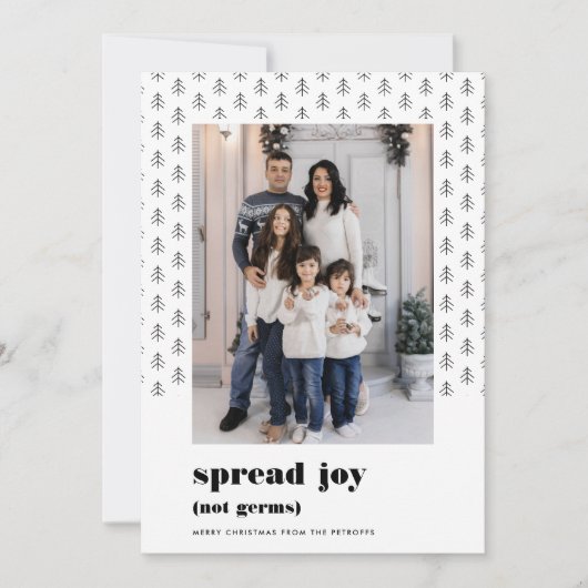 Spread Joy, niet Germs| Foto van Funny 2020 Feestdagenkaart (Voorkant)