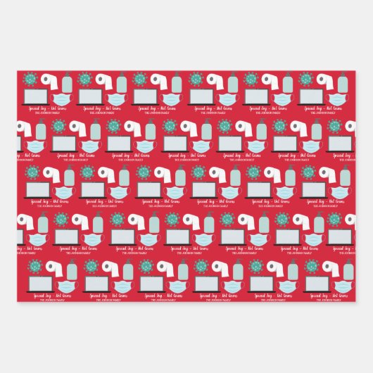 Spread Joy Not Germs 2020 mask virus toiletpapier Inpakpapier Vel (Voorkant 3)