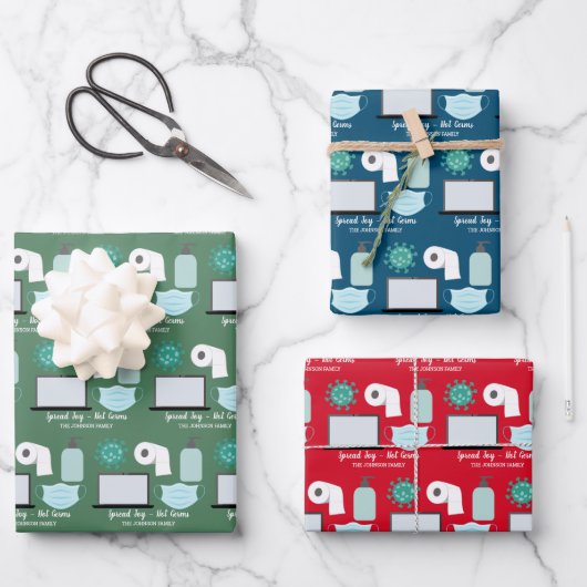 Spread Joy Not Germs 2020 mask virus toiletpapier Inpakpapier Vel (Voorkant)