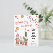 Spread Joy Not Germs Elf Hand Sanitizer Cadeaukaar Kaart (Staand voorkant)