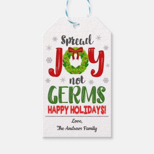 Spread Joy Not Germs Gift Label Cadeaulabel (Voorkant)