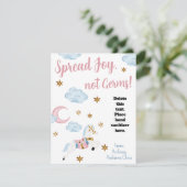 Spread Joy not Germs Kinder Hand Sanitizer Cadecar Kaart (Staand voorkant)