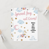 Spread Joy not Germs Kinder Hand Sanitizer Cadecar Kaart (Voorkant / Achterkant in situ)