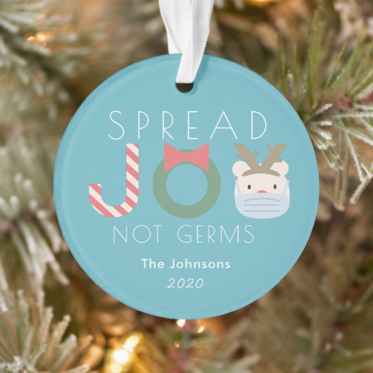 Spread Joy Polar Beer Mask Blue Holiday Foto Ornament (Boom)