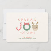 Spread JOY Reindeer Mask White Christmas Feestdagenkaart (Voorkant)