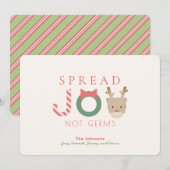 Spread JOY Reindeer Mask White Christmas Feestdagenkaart (Voorkant / Achterkant)