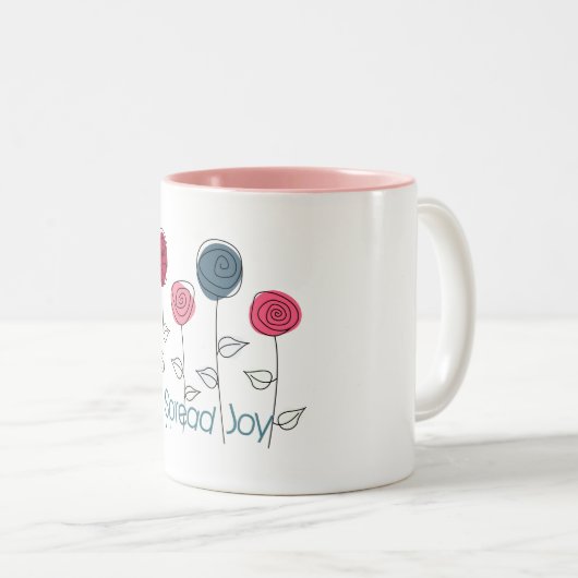 Spread Joy Tweekleurige Koffiemok (Voorkant rechts)