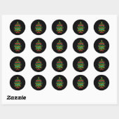 Spread kerstman zingt luide Kerstmis Elf p Ronde Sticker (Vel)
