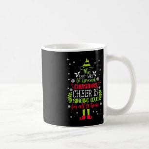 Spread Kerstmis Kreta zingt luide Kerstmis Elf P Koffiemok