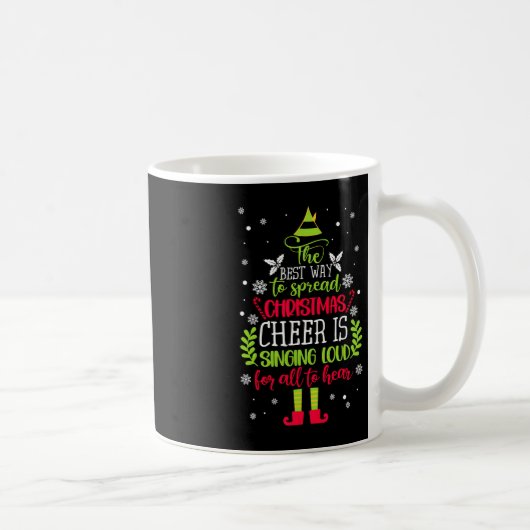 Spread Kerstmis Kreta zingt luide Kerstmis Elf P Koffiemok (Rechts)
