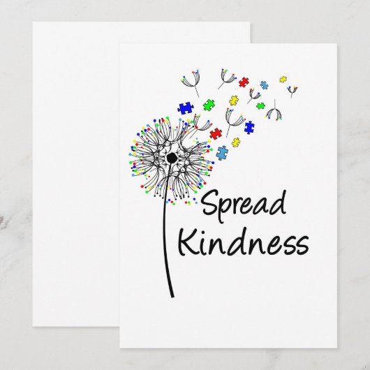 Spread Kindheid over autisme Bedankkaart (Voorkant / Achterkant)