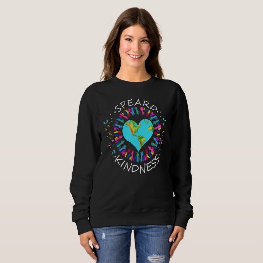 Spread Kindness Handprint Positive Inspirational T Trui (Voorkant volledig)