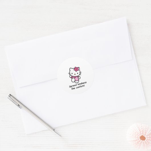 Spread Kindness Like Confetti Ronde Sticker (Envelop)