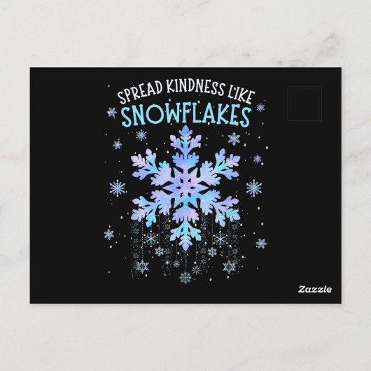 Spread Kindness Like Snowflakes Christmas Teacher Briefkaart (Achterkant)
