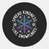 Spread Kindness Like Snowflakes Insrational Winter Ronde Sticker (Voorkant)