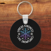 Spread Kindness Like Snowflakes Insrational Winter Sleutelhanger (Voorkant)
