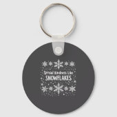Spread Kindness Like Snowflakes Winter Funny Sayin Sleutelhanger (Voorkant)