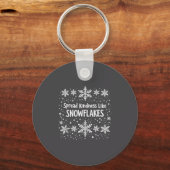 Spread Kindness Like Snowflakes Winter Funny Sayin Sleutelhanger (Voorkant)