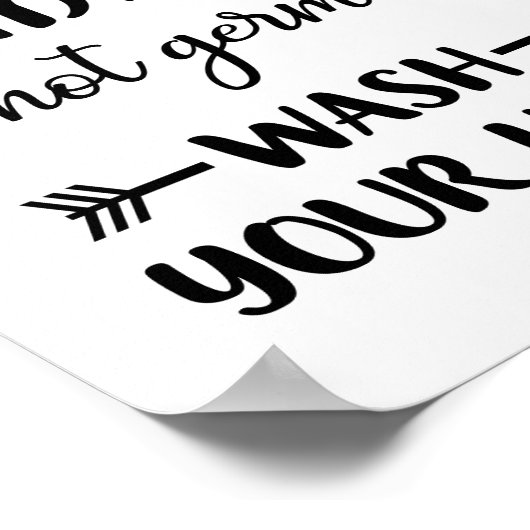 Spread Kindness not Germs Wash Your Hands Bathroom Poster (Hoek)