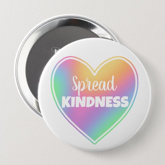 Spread Kindness Pastel Rainbow Heart Button (Voorkant /achterkant)