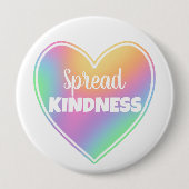 Spread Kindness Pastel Rainbow Heart Button (Voorkant)
