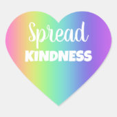 Spread Kindness Rainbow Hart Sticker (Voorkant)