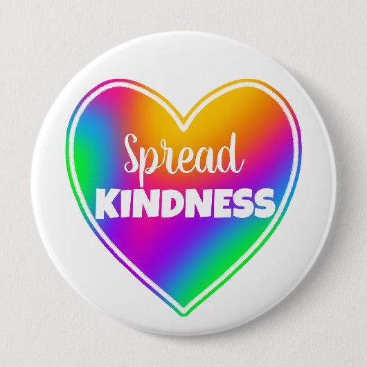 Spread Kindness Rainbow Heart Button (Voorkant)