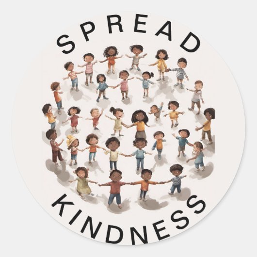Spread Kindness Ronde Sticker (Voorkant)