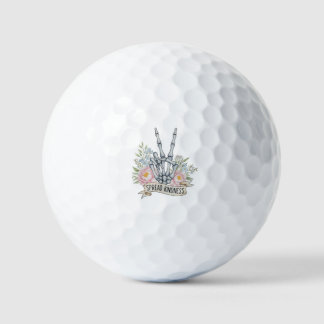 "Spread Kindness" Skeleton Peace Sign – Watercolor Golfballen