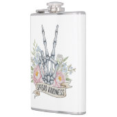 "Spread Kindness" Skeleton Peace Sign – Watercolor Heupfles (Links)