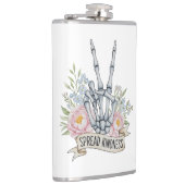 "Spread Kindness" Skeleton Peace Sign – Watercolor Heupfles (Rechts)