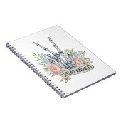 "Spread Kindness" Skeleton Peace Sign – Watercolor Notitieboek (Rechterzijde)