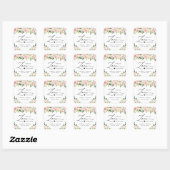 Spread Love Blush Pink Floral Wedding Sanitizer Vierkante Sticker (Vel)