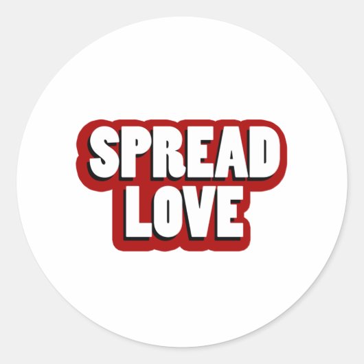 Spread Love Design Ronde Sticker (Voorkant)
