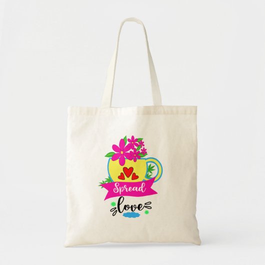 Spread Love Doodle Art Canvas tas (Voorkant)