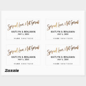 Spread Love, geen Germs Gold Handwriting Rechthoekige Sticker (Vel)