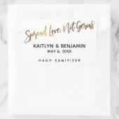 Spread Love, geen Germs Gold Handwriting Rechthoekige Sticker (Tas)