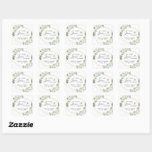 Spread Love Geometric Eucalyptus Wedding Sanitizer Vierkante Sticker (Vel)