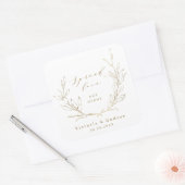 Spread Love Gold simpel elegant botanisch Vierkante Sticker (Envelop)
