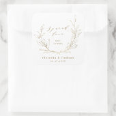 Spread Love Gold simpel elegant botanisch Vierkante Sticker (Tas)