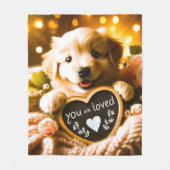 Spread Love: Golden Retriever beroemd gemaakt door Fleece Deken (Voorkant)