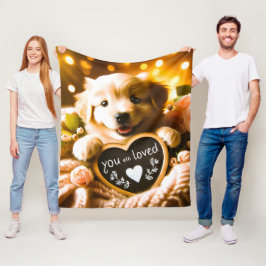 Spread Love: Golden Retriever beroemd gemaakt door Fleece Deken