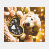 Spread Love: Golden Retriever beroemd gemaakt door Fleece Deken (Voorkant (Horizontaal))