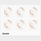 Spread Love Greenery Geometric Herfst Rustic Weddi Vierkante Sticker (Vel)