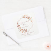 Spread Love Greenery Geometric Herfst Rustic Weddi Vierkante Sticker (Envelop)