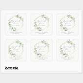 Spread Love Greenery Gold Geometric Rustic Wedding Vierkante Sticker (Vel)