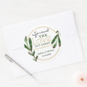 Spread Love Greenery Wedding Hand Sanitizer Favor Ronde Sticker (Envelop)